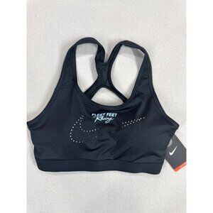 Nike Fleet Feet Racing Sports Bra Womens M Black Medium Support Training NWT